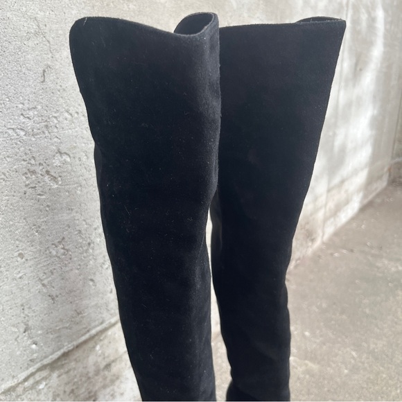 STUART WEITZMAN Black Suede Black Over Knees Boots Size 5M - Picture 7 of 10